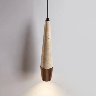 Conical Tiber Travertine Pendant Light