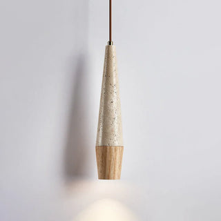 Conical Tiber Travertine Pendant Light