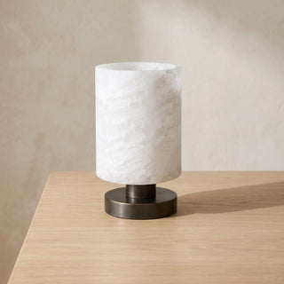 Minimalist Cylindrical Alabaster Table Lamp