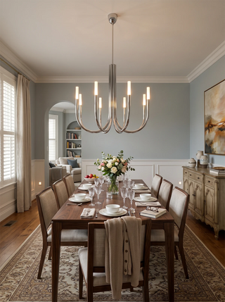 Corin Curved Arm Candle Chandelier