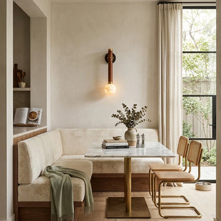 Corvale Alabaster Globe Leather Wall Sconce