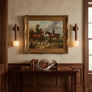Corvale Alabaster Globe Leather Wall Sconce