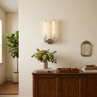 Corvin Alabaster Column Wall Sconce