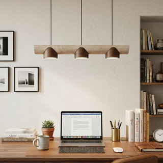 Cross Travertine Cylindrical Pendant Light - Vidirlighting