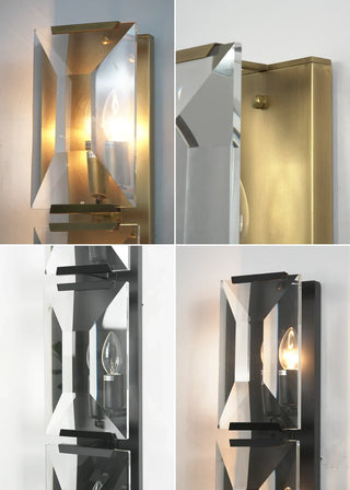 Rectangular Triple Crystal Wall Lamp
