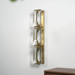 Rectangular Triple Crystal Wall Lamp