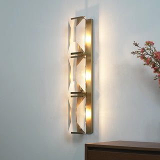 Rectangular Triple Crystal Wall Lamp