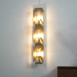 Rectangular Triple Crystal Wall Lamp