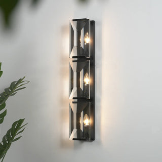 Rectangular Triple Crystal Wall Lamp