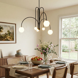 Curved Delaney Multi-Light Chandelier