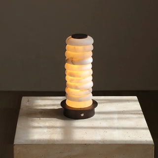 Cylinder Calla Alabaster Stacking Table Lamp