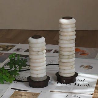 Cylinder Calla Alabaster Stacking Table Lamp