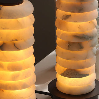 Cylinder Calla Alabaster Stacking Table Lamp