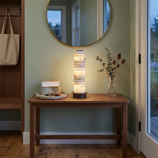 Cylinder Calla Alabaster Stacking Table Lamp