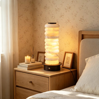 Cylinder Calla Alabaster Stacking Table Lamp