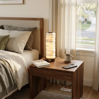 Cylinder Calla Alabaster Stacking Table Lamp