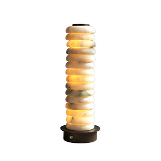 Cylinder Calla Alabaster Stacking Table Lamp