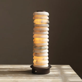 Cylinder Calla Alabaster Stacking Table Lamp