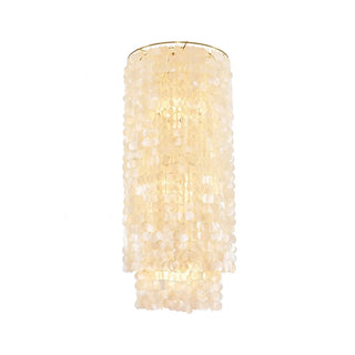 Cylindrical Capiz Shell Flush Mount Chandelier - Vidirlighting