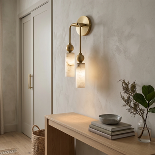 Cylindrical Harlin Alabaster Wall Lamp