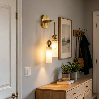 Cylindrical Harlin Alabaster Wall Lamp