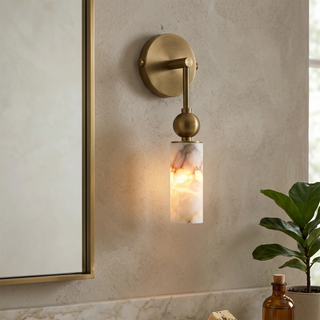 Cylindrical Harlin Alabaster Wall Lamp