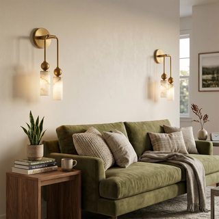 Cylindrical Harlin Alabaster Wall Lamp