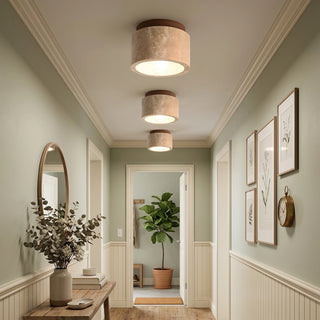 Cylindrical Travertine Ceiling Light