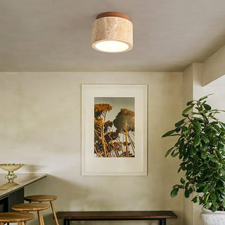 Cylindrical Travertine Ceiling Light - Vidirlighting