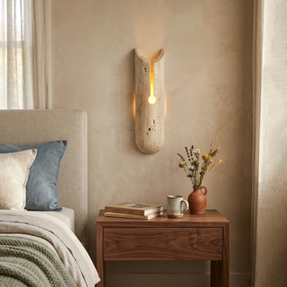 Cylindrical Y Shaped Travertine Wall Lamp