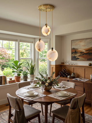 Disc Harvest Alabaster Chandelier