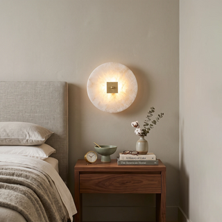 Disc Shaped Alabaster Wall Light