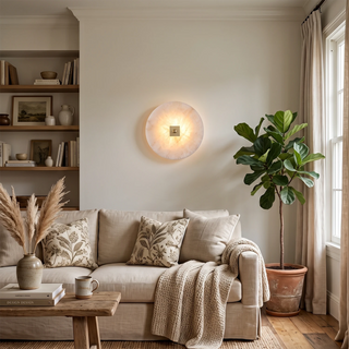 Disc Shaped Alabaster Wall Light