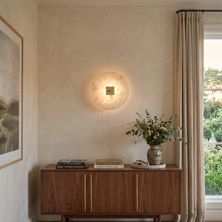 Disc Shaped Alabaster Wall Light