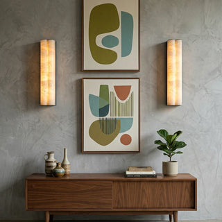 Double Cylinder Alabaster Tubular Wall Sconce
