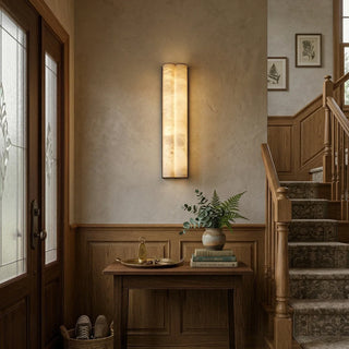 Double Cylinder Alabaster Tubular Wall Sconce