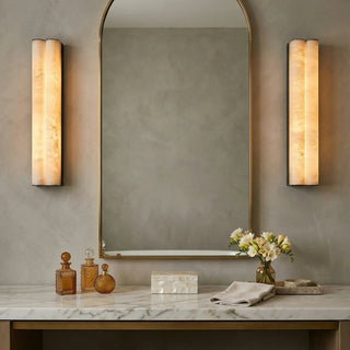 Double Cylinder Alabaster Tubular Wall Sconce