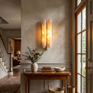 Double Husk Alabaster Wall Sconce