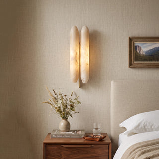 Double Husk Alabaster Wall Sconce