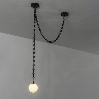 Alabaster Spherical Chain Chandelier