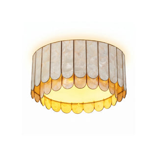 Drum-Shaped Capiz Shell Ceiling Light