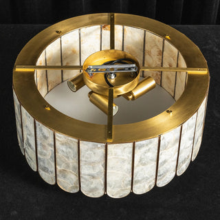 Drum-Shaped Capiz Shell Ceiling Light