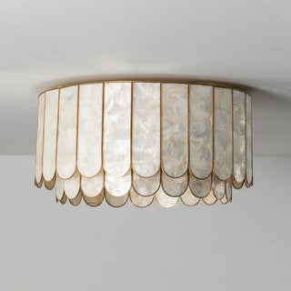 Drum-Shaped Capiz Shell Ceiling Light