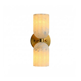 Dual Alabaster Pillar Wall Sconce