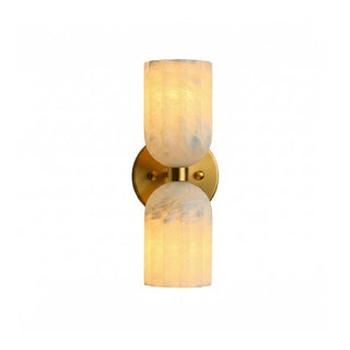 Dual Alabaster Pillar Wall Sconce