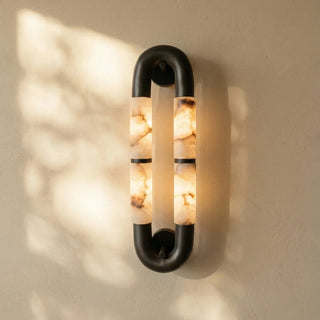 Dual-Head Luma Arc Snowflake Stone Wall Lamp