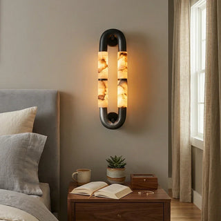 Dual-Head Luma Arc Snowflake Stone Wall Lamp