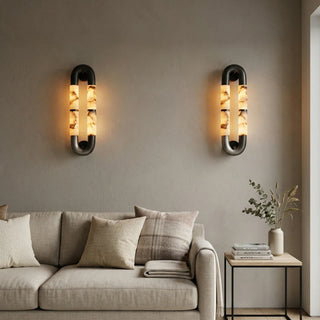Dual-Head Luma Arc Snowflake Stone Wall Lamp