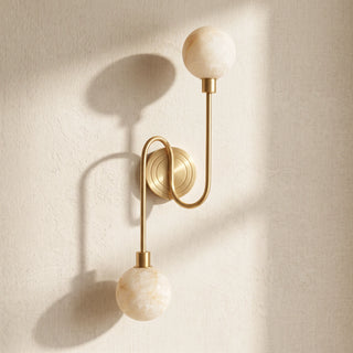 Duvelle Alabaster Two-Globe Wall Sconce