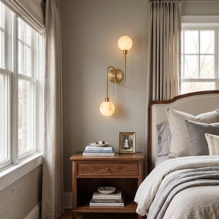 Duvelle Alabaster Two-Globe Wall Sconce